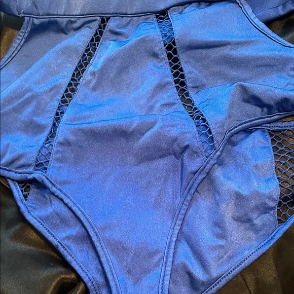 WOW Couture Blue One Piece Swimsuit - Picture 3 of 3